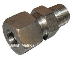 111715 Stainless male stud coupling DIN 2353 8S x 1/4 BSPT