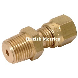 WADE-7071/3 Male stud fitting for imperial 1/2 tube with 1/4 BSPT threads