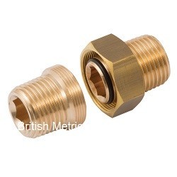 Brass union with male 1/8 BSPT threads