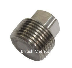 Solid Plug 316 Stainless Steel 1 BSPT 3000 PSI