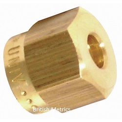 Brass nut for 4mm compression tube