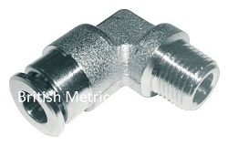 58100-04M6 Elbow Push-in M4 x M6X1 Thread Brass