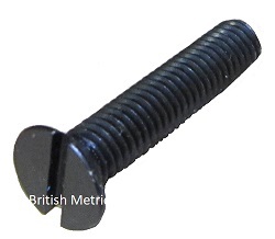 B355-1/4FX3/8 BS450 Slotted Flat Head Screw Plain Finish 1/4 BSF x 3/8