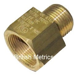 ABA1242D Electrical Ext Adaptor M20 x 1.5 x 1/2 NPT Brass