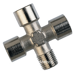 FD13 Street Cross 1/4 BSPT x 1/4 BSPP BR/NK