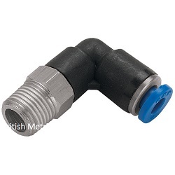 2111-2800 Male stud elbow push-in 6mm metric x 3/8 NPT