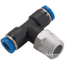 2111-3311 Male stud tee push-in 6mm x 1/4 NPT