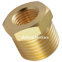 UP3-38-18 Reducer Bushing 3/8 BSPT x 1/8 BSPP Brass