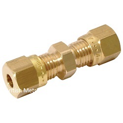 WADE-1045 Brass 5/16 imperial compression coupling