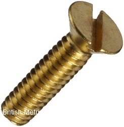 BS57 Brass Slotted Flat Head Screw 4 BA x 3/4