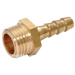 GBP-3 Hose Tail 3 BSPP x 3 ID Hose Brass