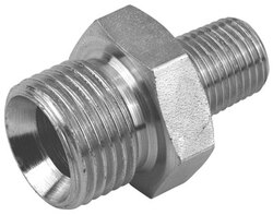 BH-00302 Hex Nipple 1/8 BSPP X 1/4 BSPT ZP