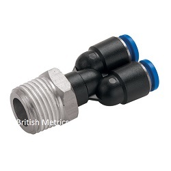 2111-3758 Male stud Y push-in 10mm metric x 1/4 NPT