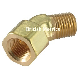 45 Deg Street 1/4 BSP Brass