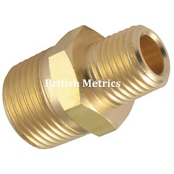 UP2-14-38 Reducing Nipple 1/4 x 3/8 BSPT Brass