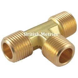 Male Tee 1/2 BSPT Brass